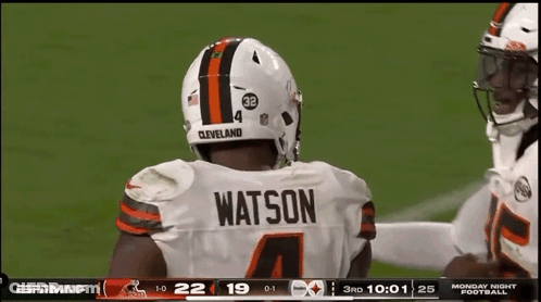A Football Player With The Name Watson On The Back GIF