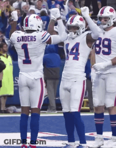 A Football Player With The Number 1 On His Jersey Celebrates GIF