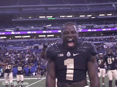 A Football Player With The Number 1 On His Jersey Is Screaming GIF