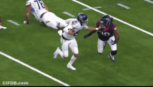 A Football Player With The Number 10 On His Jersey Is Running On The Field GIF