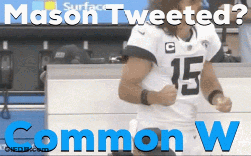 A Football Player With The Number 15 On His Jersey Is Dancing GIF