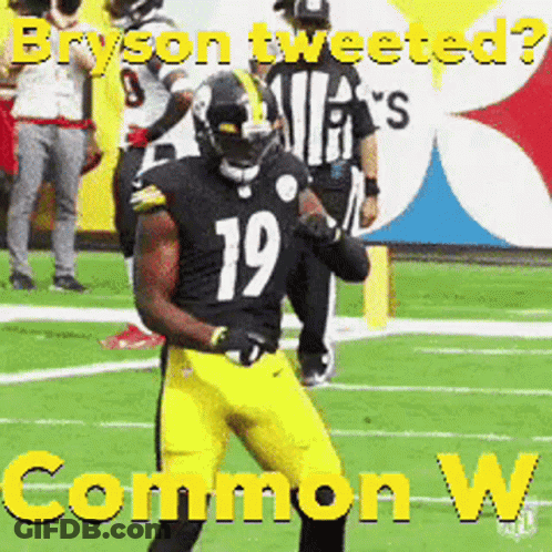A Football Player With The Number 19 On His Jersey Is On The Field GIF