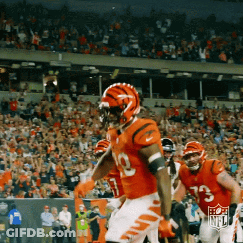 A Football Player With The Number 19 On His Jersey Is Running GIF