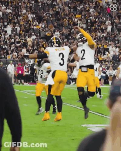 A Football Player With The Number 3 On His Jersey Is Running On The Field GIF