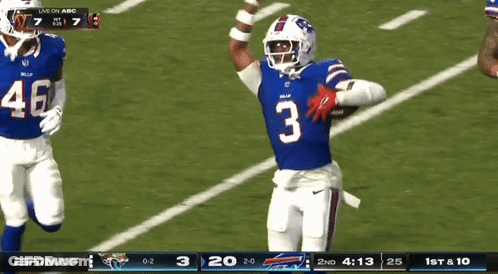 A Football Player With The Number 3 On His Jersey Is Running On The Field GIF