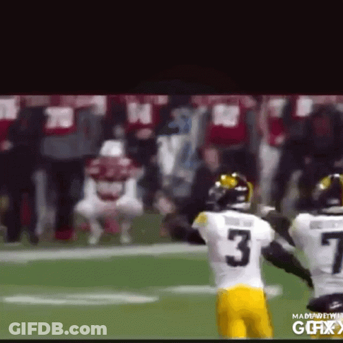 A Football Player With The Number 3 On His Jersey Runs On The Field GIF