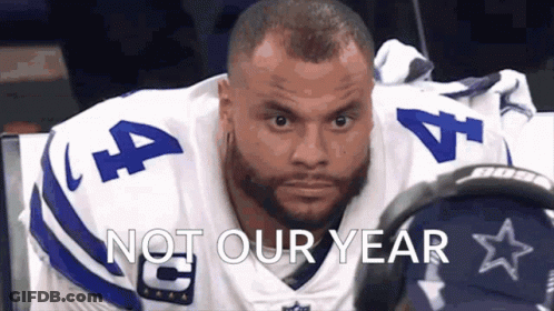 A Football Player With The Number 4 On His Jersey Says Not Our Year GIF
