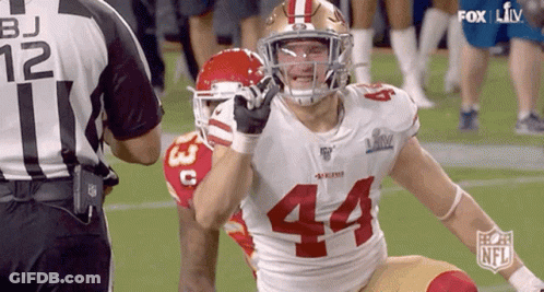 A Football Player With The Number 44 On His Uniform GIF