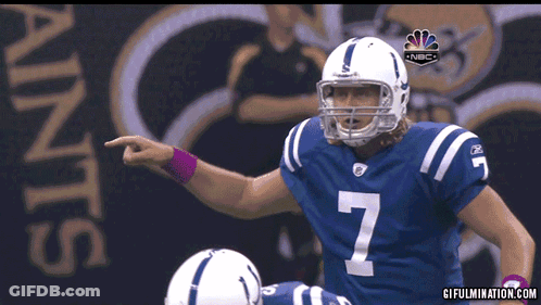 A Football Player With The Number 7 On His Jersey Points At Something GIF