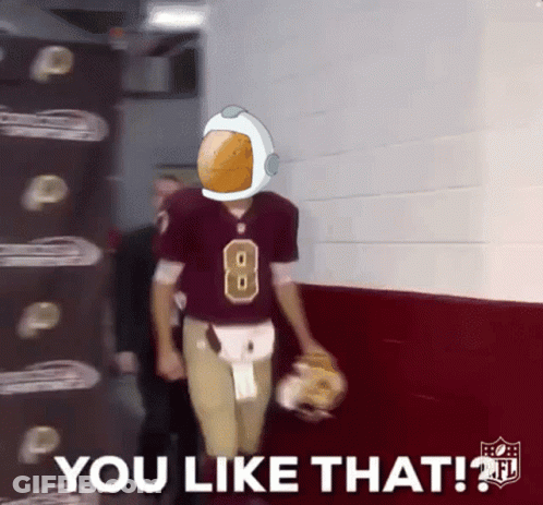 A Football Player With The Number 8 On His Jersey Is Walking Down A Hallway And Says You Like That GIF