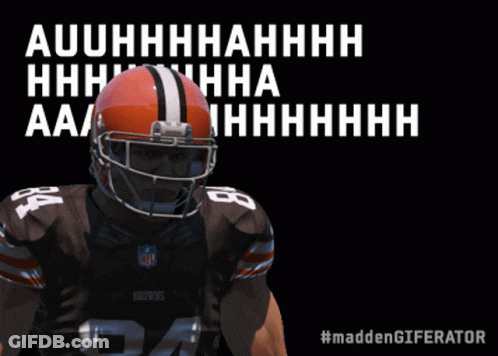 A Football Player With The Number 83 On His Jersey Is Jumping In The Air GIF