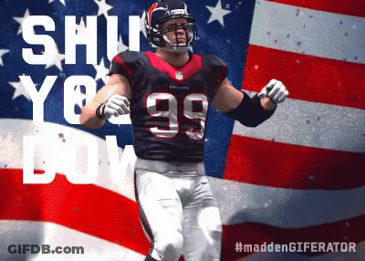 A Football Player With The Number 99 On His Shirt GIF