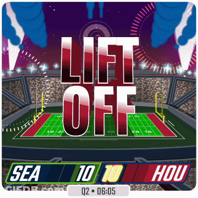 A Football Stadium With The Words Lift Off On The Top GIF