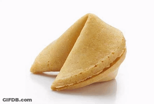 A Fortune Cookie With A Picture Of A Hamster On It GIF