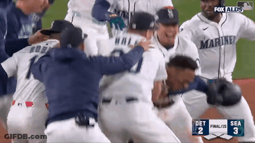 A Fox Alds Broadcast Of A Baseball Game Between The Mariners And Seahawks GIF