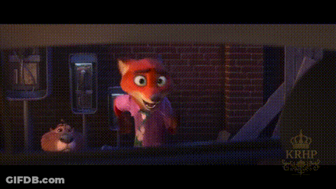 A Fox And A Sloth Are Sitting In A Car Looking Out The Window . GIF