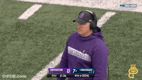 A Fox Big Noon Saturday Showing A Football Game Between The Wolverines And The Wildcats GIF