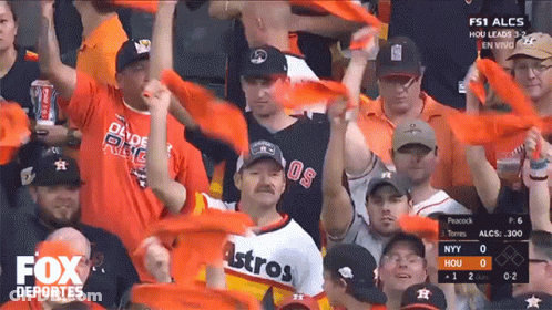A Fox Deportes Broadcast Of A Baseball Game With Fans GIF