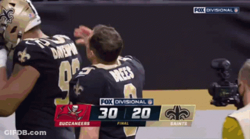 A Fox Divisional Broadcast Of A Football Game Between The Buccaneers And The Saints GIF