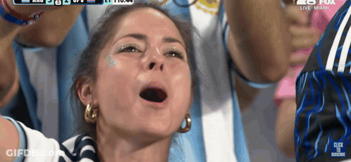 A Fox Live Miami Broadcast Of A Soccer Game With A Woman In The Crowd GIF