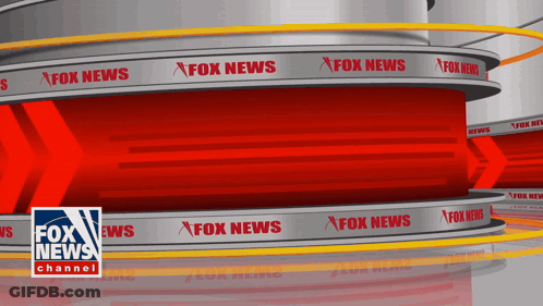 A Fox News Channel Is Shown On A Red Screen GIF