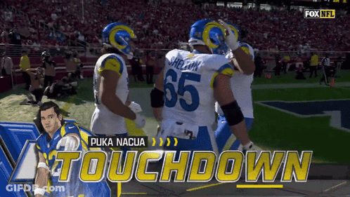 A Fox Nfl Advertisement For A Touchdown Between The Rams And The Vikings GIF