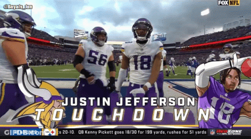 A Fox NFL Advertisement For Justin Jefferson Touch Down GIF
