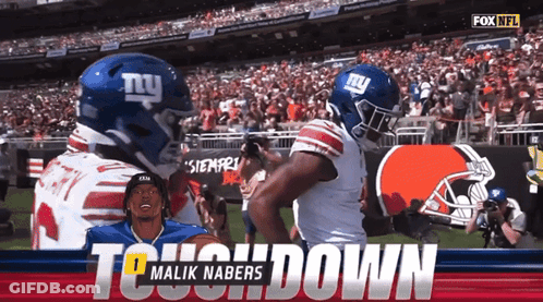 A Fox Nfl Advertisement For Malik Nabers And The Giants GIF