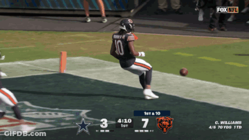 A Fox Nfl Broadcast Of A Football Game Between The Bears And The Cowboys GIF