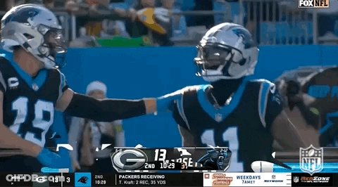 A Fox NFL Broadcast Of A Football Game Between The Carolina Panthers And Green Bay Packers GIF
