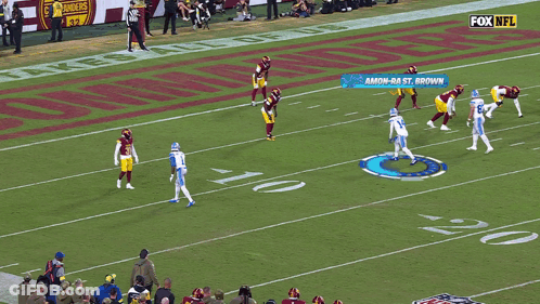 A Fox NFL Broadcast Of A Football Game Between The Detroit Lions And The Redskins GIF