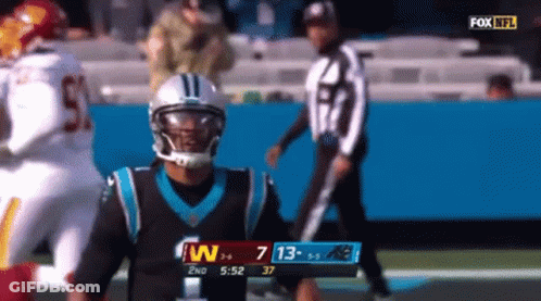 A Fox Nfl Broadcast Of A Football Game Between The Panthers And The Redskins GIF