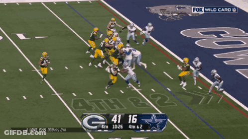 A Fox Wild Card Broadcast Of A Football Game Between The Cowboys And The Green Bay Packers GIF