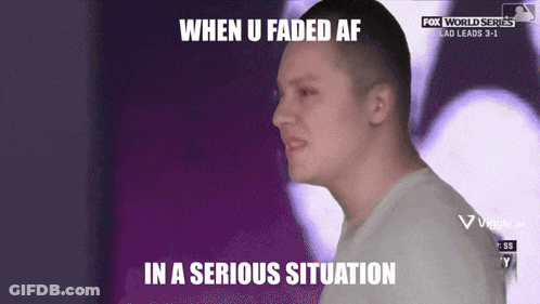 A Fox World Series Ad Shows A Man With A Serious Look On His Face GIF