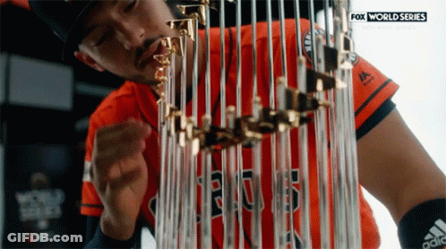 A Fox World Series Advertisement With A Baseball Player GIF