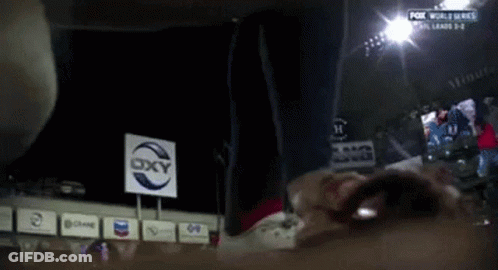A Fox World Series Game Is Being Played In A Dark Arena GIF