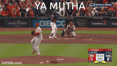 A Fox World Series Game Is Being Played In A Stadium Sponsored By Geico GIF