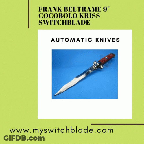 A Frank Beltrame 9 Cocobolo Kriss Switchblade Automatic Knives GIF