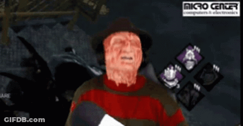 A Freddy Krueger Video Game Is Being Played On A Computer Screen GIF