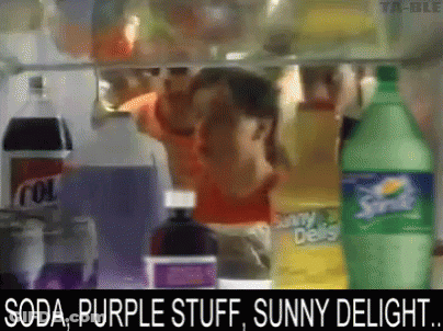 A Fridge Full Of Soda Purple Stuff Sunny Delight GIF