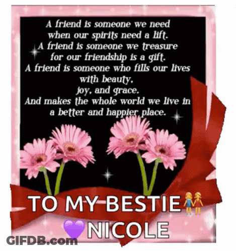 A Friend Is Someone Who Fills Our Lives With Beauty Joy And Grace GIF