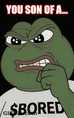 A Frog Is Wearing A Shirt That Says $Bored GIF