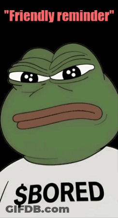 A Frog Wearing A Shirt That Says $ Bored On It GIF