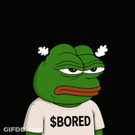 A Frog Wearing A Shirt That Says $ Bored On It GIF