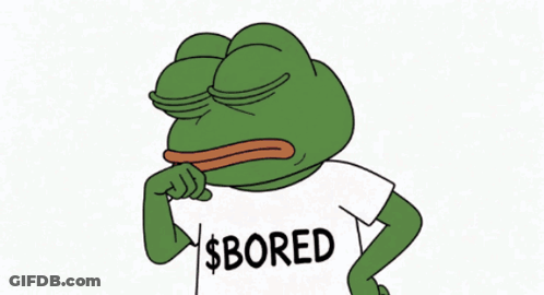 A Frog Wearing A T-Shirt That Says $ Bored GIF