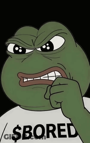 A Frog Wearing A White Shirt That Says $ Bored GIF