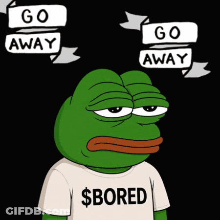 A Frog Wearing A White Shirt That Says $ Bored GIF