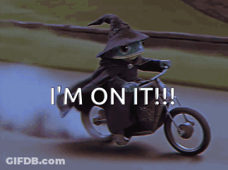 A Frog Wearing A Witch Hat Is Riding A Motorcycle And Says I 'M On It ! GIF
