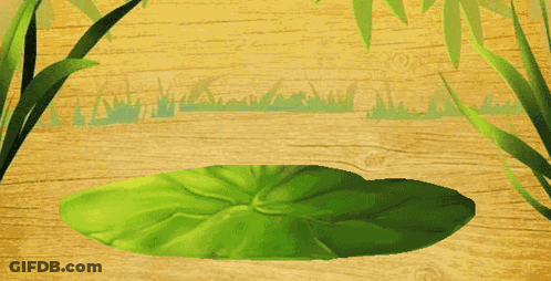 A Frog With A Purple Spot On Its Head Is Sitting On A Green Lily Pad GIF