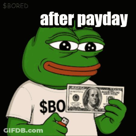 A Frog With A Shirt That Says $ Bo On It Holds A Dollar Bill GIF